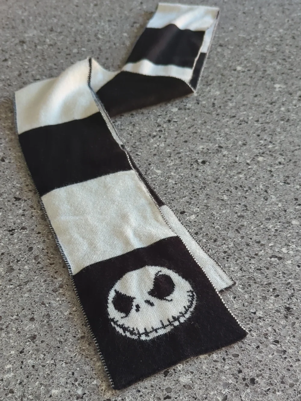 Disney The Nightmare Before Christmas Jack Skellington Striped Knit Scarf